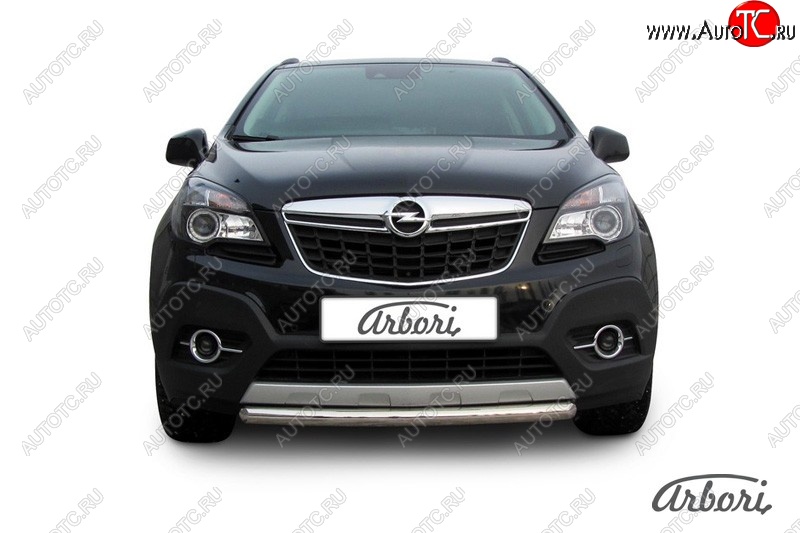 11 159 р. Защита переднего бампера Arbori (короткая, нержавейка, 1 труба d57 mm). Opel Mokka  дорестайлинг (2012-2016)  с доставкой в г. Пермь