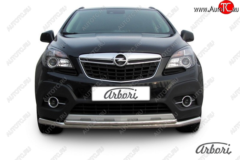 14 363 р. Защита переднего бампера Arbori (нержавейка, 2 трубы d57 и 42 mm) Opel Mokka  дорестайлинг (2012-2016)  с доставкой в г. Пермь