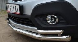 18 999 р. Защита переднего бампера (2 трубыØ63 и 42 мм, нержавейка) SLITKOFF Opel Mokka  дорестайлинг (2012-2016)  с доставкой в г. Пермь. Увеличить фотографию 3