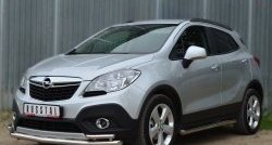 18 999 р. Защита переднего бампера (2 трубыØ63 и 42 мм, нержавейка) SLITKOFF Opel Mokka  дорестайлинг (2012-2016)  с доставкой в г. Пермь. Увеличить фотографию 4