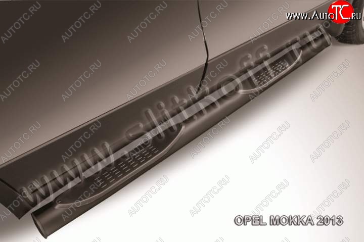 12 399 р. Защита порогов Slitkoff Opel Mokka  дорестайлинг (2012-2016) (Цвет: серебристый)  с доставкой в г. Пермь