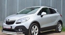 76 999 р. Защита порогов из круглой трубы диаметром 63 мм Russtal Opel Mokka  дорестайлинг (2012-2016) (Защита порогов с со скосами на торцах (вариант 1))  с доставкой в г. Пермь. Увеличить фотографию 4