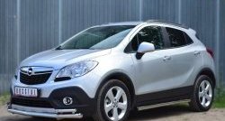 76 999 р. Защита порогов из круглой трубы диаметром 63 мм Russtal Opel Mokka  дорестайлинг (2012-2016) (Защита порогов с со скосами на торцах (вариант 1))  с доставкой в г. Пермь. Увеличить фотографию 8
