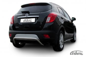 12 149 р. Защита заднего бампера Arbori (скоба, нержавейка, 1 труба d57 mm).  Opel Mokka (2012-2016)  дорестайлинг  с доставкой в г. Пермь. Увеличить фотографию 2