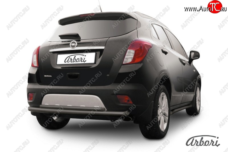 6 749 р. Защита заднего бампера Arbori (черная, 2 трубы d57 и 42 mm). Opel Mokka  дорестайлинг (2012-2016)  с доставкой в г. Пермь