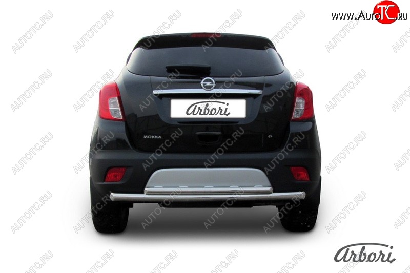 12 869 р. Защита заднего бампера Arbori (нержавейка, 2 трубы d57 и 42 mm). Opel Mokka  дорестайлинг (2012-2016)  с доставкой в г. Пермь