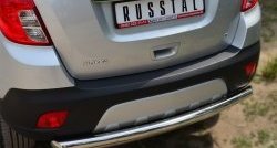 17 499 р. Защита заднего бампера (2 трубы Ø63 мм, нержавейка) SLITKOFF Opel Mokka  дорестайлинг (2012-2016)  с доставкой в г. Пермь. Увеличить фотографию 2