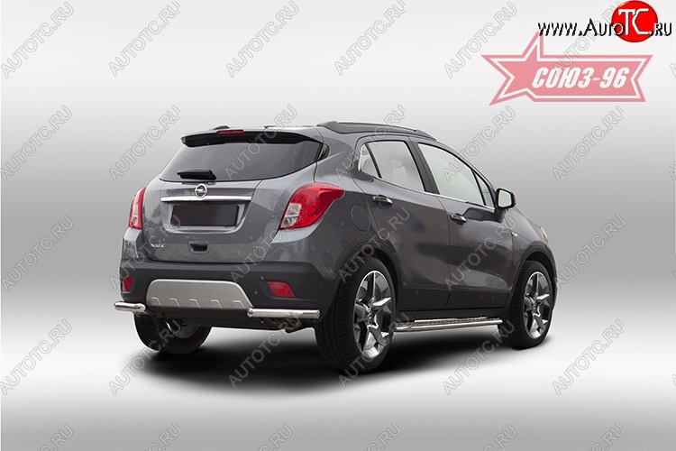 10 574 р. Защита заднего бампера из боковых уголков Souz-96 (d60) Opel Mokka  дорестайлинг (2012-2016)  с доставкой в г. Пермь