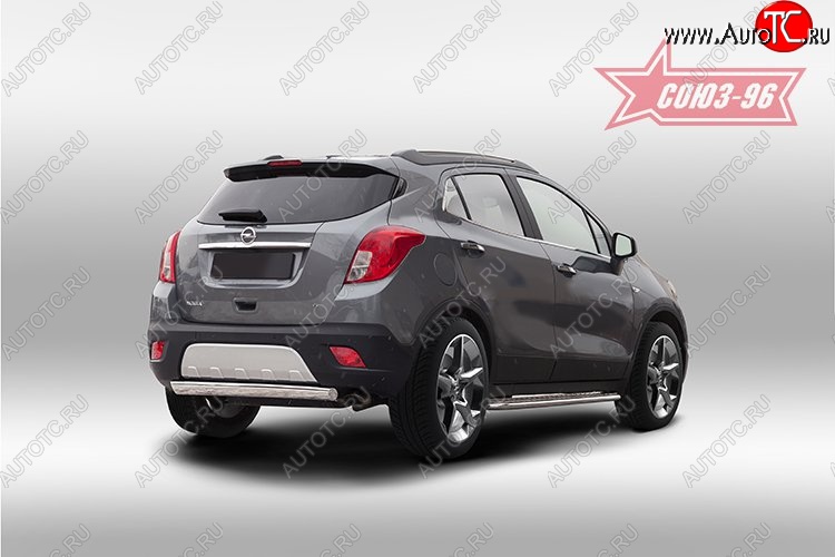 14 669 р. Защита заднего бампера из овальной трубы Souz-96 (в 75х42) Opel Mokka  дорестайлинг (2012-2016)  с доставкой в г. Пермь