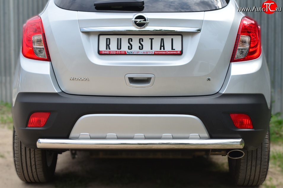 13 449 р. Одинарная защита заднего бампера из трубы диаметром 63 мм SLITKOFF Opel Mokka  дорестайлинг (2012-2016)  с доставкой в г. Пермь