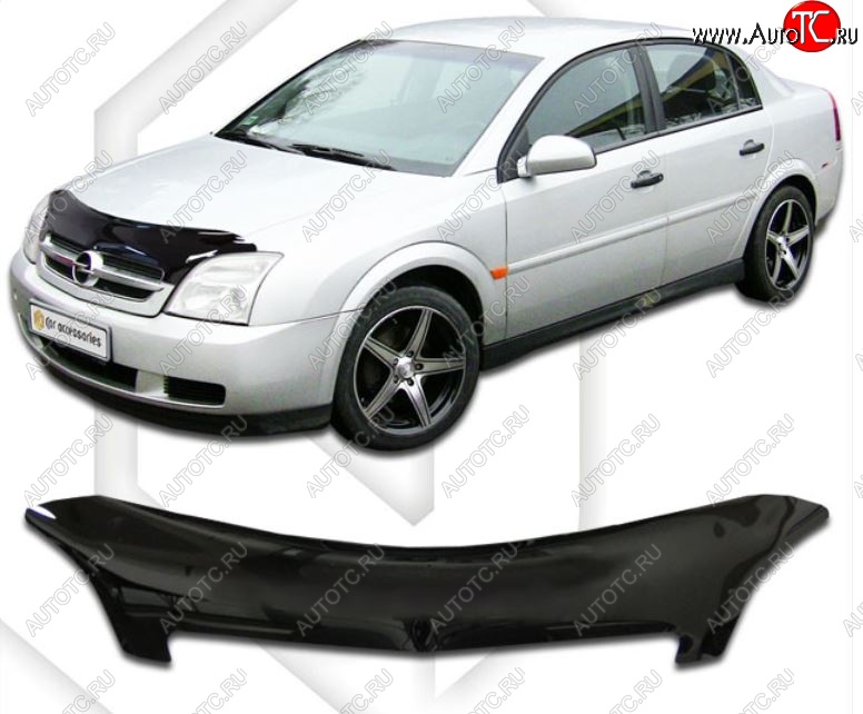 2 079 р. Дефлектор капота CA-Plastic Opel Vectra C лифтбэк дорестайлинг (2002-2006) (Classic черный, Без надписи)  с доставкой в г. Пермь
