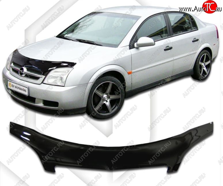2 399 р. Дефлектор капота CA-Plastiс exclusive Opel Vectra C лифтбэк дорестайлинг (2002-2006) (Classic черный, Без надписи)  с доставкой в г. Пермь