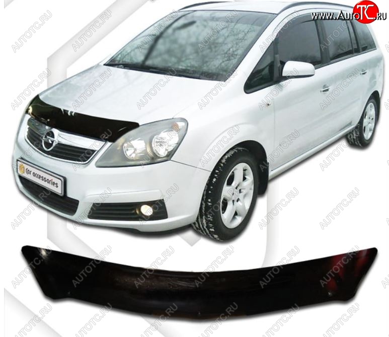 1 899 р. Дефлектор капота CA-Plastic Opel Zafira В рестайлинг (2007-2015) (Classic черный, Без надписи)  с доставкой в г. Пермь
