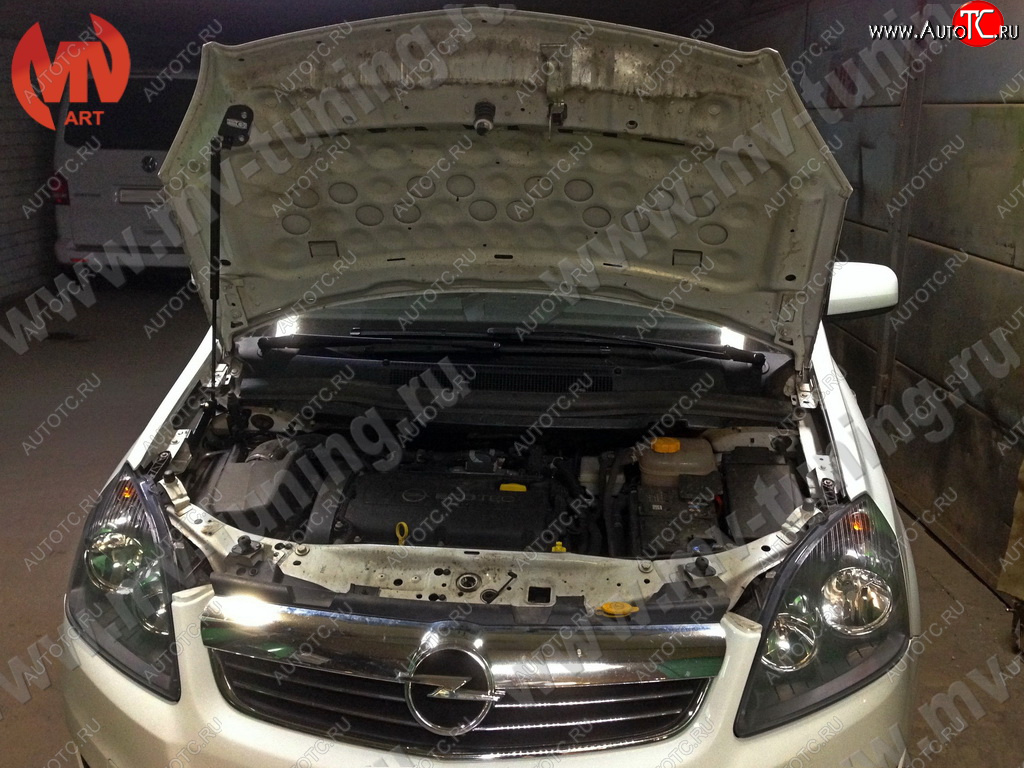 2 969 р. Упор капота MV-Tuning (одинарный) Opel Zafira В дорестайлинг (2005-2008)  с доставкой в г. Пермь