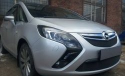 1 469 р. Нижняя сетка на бампер Russtal (черная) Opel Zafira С дорестайлинг (2011-2016)  с доставкой в г. Пермь. Увеличить фотографию 2