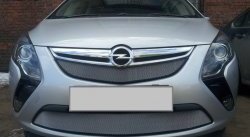 1 539 р. Сетка в решетку радиатора Russtal Opel Zafira С дорестайлинг (2011-2016) (хром)  с доставкой в г. Пермь. Увеличить фотографию 2