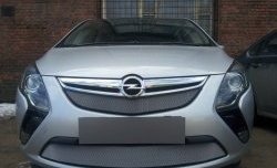 1 539 р. Сетка в решетку радиатора Russtal Opel Zafira С дорестайлинг (2011-2016) (хром)  с доставкой в г. Пермь. Увеличить фотографию 3