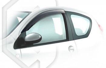 Дефлектора окон CA-Plastic Peugeot 107  PN (2005-2009) хэтчбэк 3 дв. дорестайлинг (Classic полупрозрачный, Без хром.молдинга)