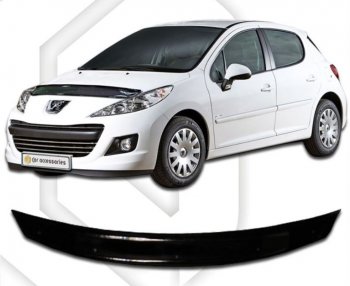 Дефлектор капота CA-Plastic Peugeot 207 ( WK,  WA,  WC) (2006-2012) универсал дорестайлинг, хэтчбэк 3 дв. дорестайлинг, хэтчбэк 5 дв. дорестайлинг, универсал рестайлинг, хэтчбэк 3 дв. рестайлинг, хэтчбэк 5 дв. рестайлинг