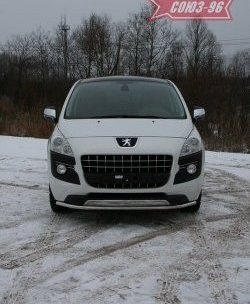 Защита переднего бампера одинарная Souz-96 (d42). Peugeot 3008 (2009-2013) дорестайлинг