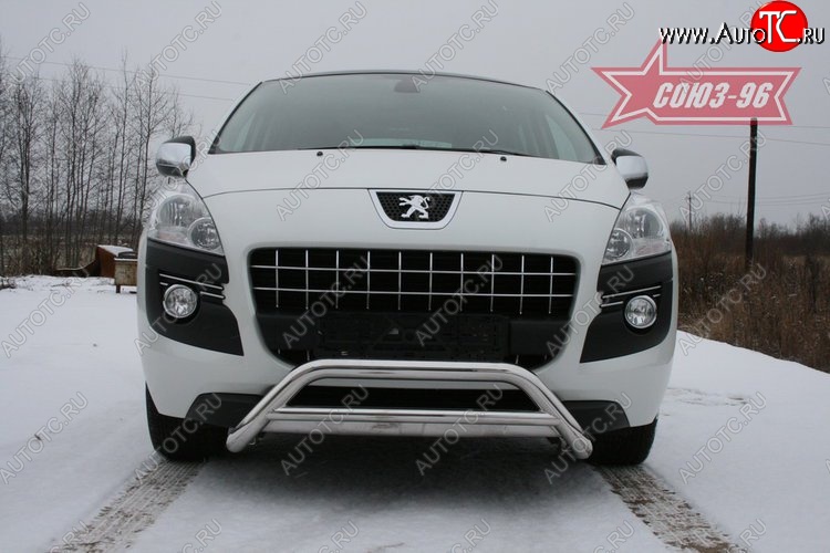 13 319 р. Защита переднего бампера Souz-96 (d60/42)  Peugeot 3008 (2009-2013) дорестайлинг  с доставкой в г. Пермь