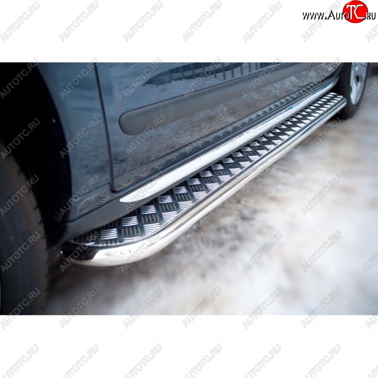 22 999 р. Широкая защита порогов с трубой диаметром 42 мм SLITKOFF v2 Peugeot 3008 рестайлинг (2013-2017)  с доставкой в г. Пермь