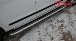 Защита штатных порогов с листом Souz-96 (d42) Peugeot 3008 (2013-2017) рестайлинг