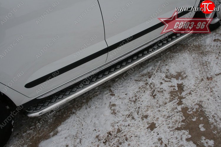 12 959 р. Защита штатных порогов с листом Souz-96 (d42)  Peugeot 3008 (2013-2017) рестайлинг  с доставкой в г. Пермь