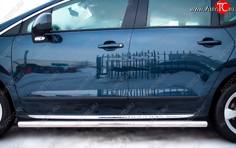 19 999 р. Защита порогов из круглой трубы диаметром 63 мм SLITKOFF v3  Peugeot 3008 (2009-2013) дорестайлинг  с доставкой в г. Пермь