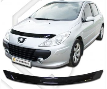 Дефлектор капота CA-Plastic Peugeot 307 ( хэтчбэк 5 дв.,  универсал,  хэтчбэк 3 дв.) (2005-2008) рестайлинг