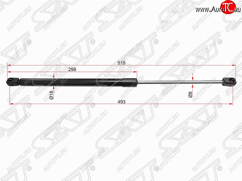 589 р. Газовый упор крышки багажника SAT  Peugeot 307  универсал (2001-2008) дорестайлинг, рестайлинг  с доставкой в г. Пермь