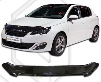 Дефлектор капота CA-Plastic Peugeot 308  T9 (2013-2018) хэтчбек 5 дв. дорестайлинг, универсал дорестайлинг