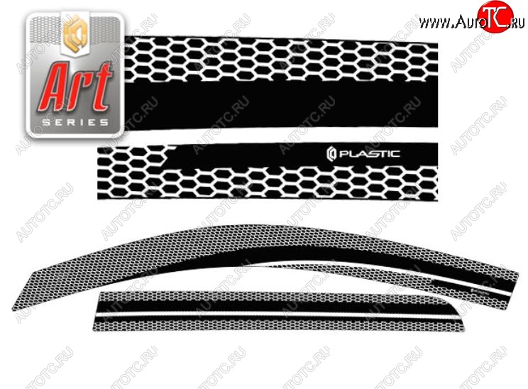 2 199 р. Дефлектора окон CA-Plastic  Peugeot 4007 (2007-2012) (Серия Art белая, Без хром.молдинга)  с доставкой в г. Пермь