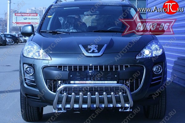 15 569 р. Защита переднего бампера Souz-96 (d42) Peugeot 4007 (2007-2012)  с доставкой в г. Пермь