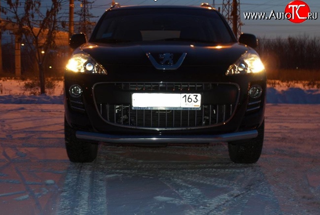 8 999 р. Защита переднего бампера d63.5 мм Металл Дизайн  Peugeot 4007 (2007-2012) (полированная нержавейка)  с доставкой в г. Пермь