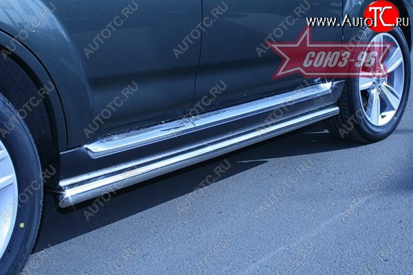 11 519 р. Защита порогов Souz-96 (d60) Peugeot 4007 (2007-2012)  с доставкой в г. Пермь