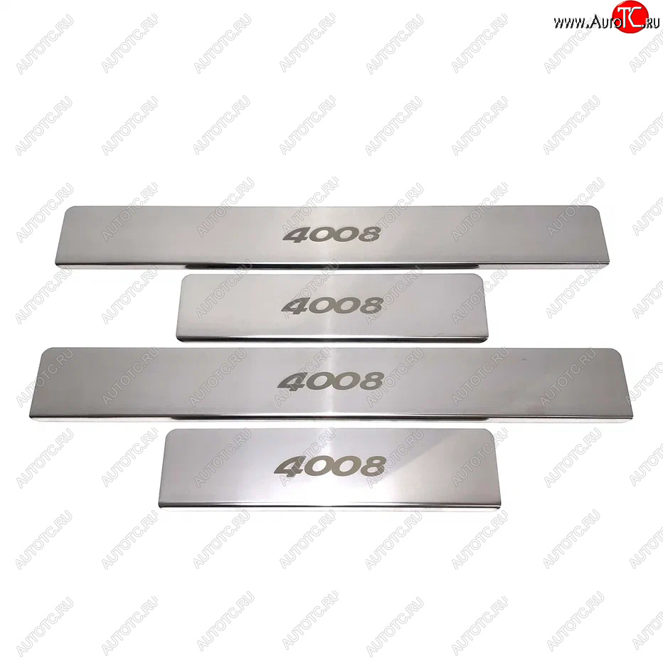 2 179 р. Накладки порожков салона INOX  Peugeot 4008 (2012-2025) (Нержавеющая сталь)  с доставкой в г. Пермь