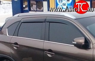 999 р. Комплект дефлекторов окон (ветровиков) 4 шт. Russtal Peugeot 4008 (2012-2017)  с доставкой в г. Пермь