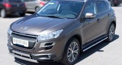 16 849 р. Защита переднего бампера (2 трубыØ75х42 мм, нержавейка) Russtal Peugeot 4008 (2012-2017)  с доставкой в г. Пермь. Увеличить фотографию 4