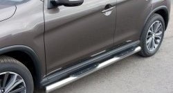 83 999 р. Защита порогов с пластиковыми вставками для ног из круглой трубы диаметром 76 мм Russtal Peugeot 4008 (2012-2017) (Защита порогов с со скосами на торцах (вариант 1))  с доставкой в г. Пермь. Увеличить фотографию 5
