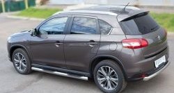 83 999 р. Защита порогов с пластиковыми вставками для ног из круглой трубы диаметром 76 мм Russtal Peugeot 4008 (2012-2017) (Защита порогов с со скосами на торцах (вариант 1))  с доставкой в г. Пермь. Увеличить фотографию 6