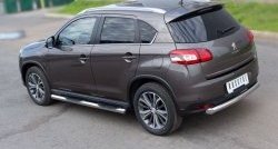 83 999 р. Защита порогов с пластиковыми вставками для ног из круглой трубы диаметром 76 мм Russtal Peugeot 4008 (2012-2017) (Защита порогов с со скосами на торцах (вариант 1))  с доставкой в г. Пермь. Увеличить фотографию 7