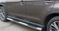 83 999 р. Защита порогов с пластиковыми вставками для ног из круглой трубы диаметром 76 мм Russtal Peugeot 4008 (2012-2017) (Защита порогов с со скосами на торцах (вариант 1))  с доставкой в г. Пермь. Увеличить фотографию 8