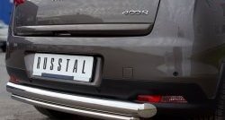 12 799 р. Защита заднего бампера (Ø76 и 42 мм, нержавейка) SLITKOFF  Peugeot 4008 (2012-2017) (с короткой нижней трубой)  с доставкой в г. Пермь. Увеличить фотографию 2