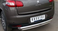 12 799 р. Защита заднего бампера (Ø76 и 42 мм, нержавейка) SLITKOFF  Peugeot 4008 (2012-2017) (с короткой нижней трубой)  с доставкой в г. Пермь. Увеличить фотографию 3