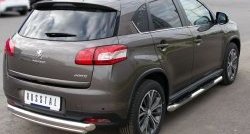 12 799 р. Защита заднего бампера (Ø76 и 42 мм, нержавейка) SLITKOFF  Peugeot 4008 (2012-2017) (с короткой нижней трубой)  с доставкой в г. Пермь. Увеличить фотографию 4