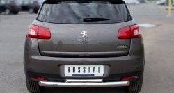 12 799 р. Защита заднего бампера (Ø76 и 42 мм, нержавейка) SLITKOFF  Peugeot 4008 (2012-2017) (с короткой верхней трубой)  с доставкой в г. Пермь. Увеличить фотографию 2