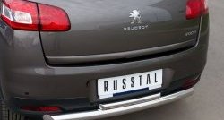 12 799 р. Защита заднего бампера (Ø76 и 42 мм, нержавейка) SLITKOFF  Peugeot 4008 (2012-2017) (с короткой верхней трубой)  с доставкой в г. Пермь. Увеличить фотографию 3