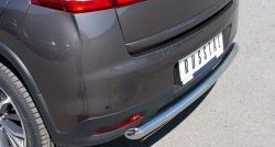 13 449 р. Одинарная защита заднего бампера из трубы диаметром 63 мм SLITKOFF  Peugeot 4008 (2012-2017)  с доставкой в г. Пермь. Увеличить фотографию 2