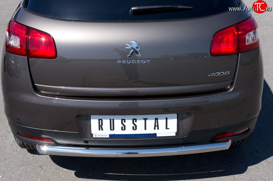 13 449 р. Одинарная защита заднего бампера из трубы диаметром 63 мм SLITKOFF  Peugeot 4008 (2012-2017)  с доставкой в г. Пермь